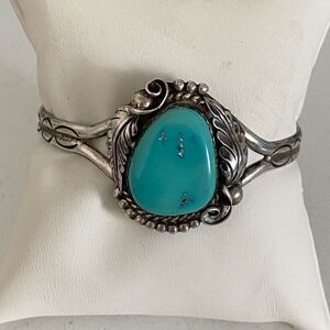 Vintage Navajo Eddie Bacenti Turquoise Cuff